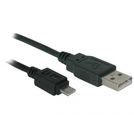 Logo USB kabel (2.0), USB A M - microUSB (M), 1.8m, czarny, blistr