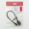 Logo USB kabel (2.0), microUSB (M) - USB A F, 0.2m, OTG, czarny