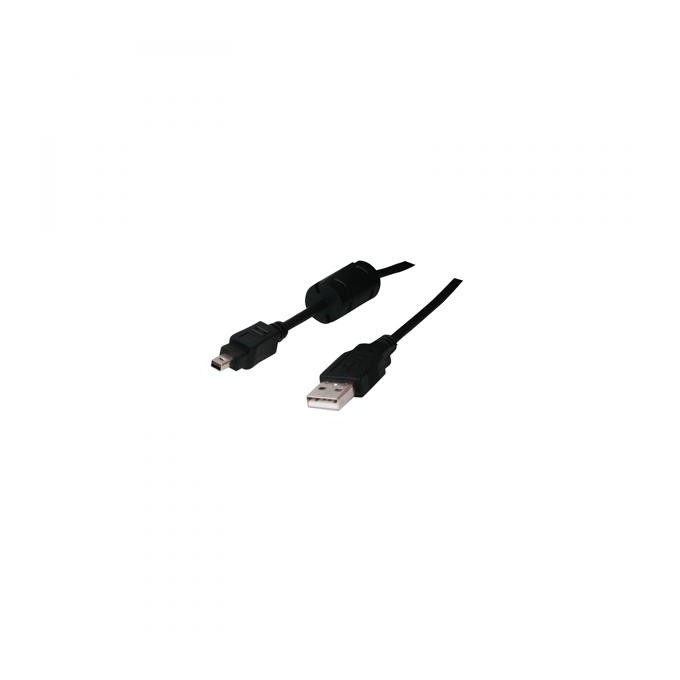 Logo USB kabel (2.0), USB A M - 4-pin M, 1.8m, czarny, blistr, FUJI