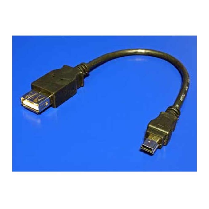 Logo USB kabel (2.0), miniUSB (M) - USB A F, 0.2m, czarny