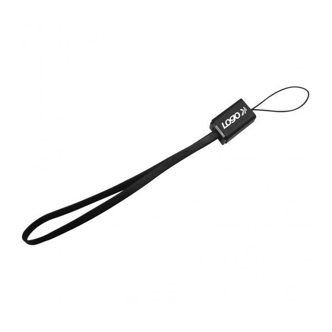 Logo USB kabel (2.0), USB A M - miniUSB (M), 0.3m, czarny, smycz do aparatu, EOL