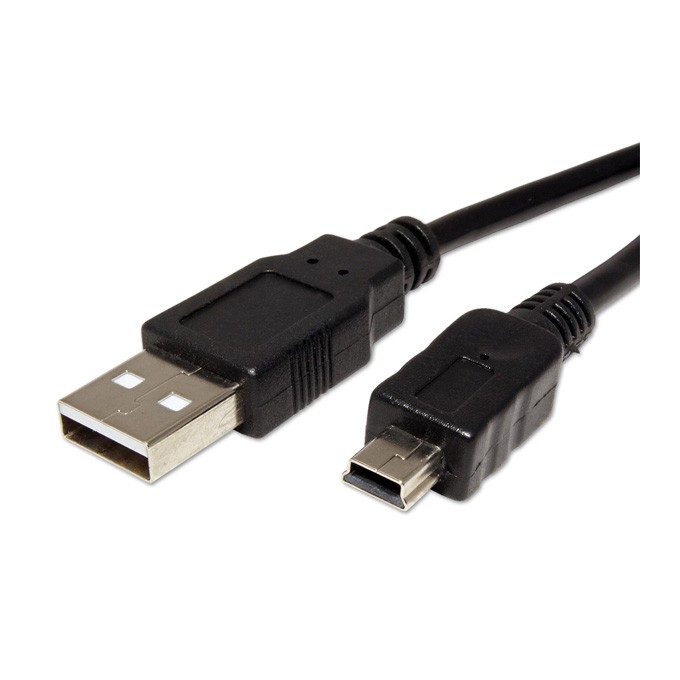 USB kabel (2.0), USB A M - miniUSB (M), 3m, czarny