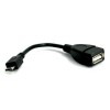Logo USB kabel (2.0), microUSB (M) - USB A F, 0.15m, OTG, czarny