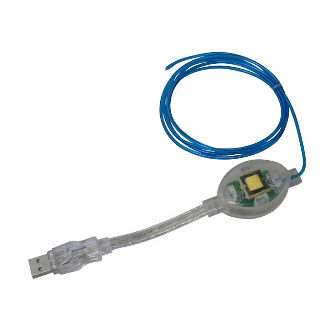 Kabel z podświetleniem 1.8m, niebieski, blistr, zasilanie z USB