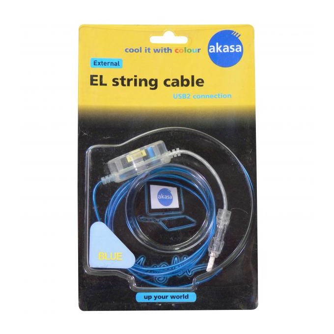 Kabel z podświetleniem 1.8m, niebieski, blistr, zasilanie z USB