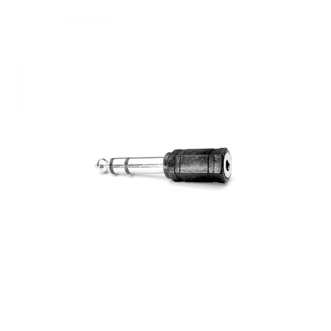 Audio redukcja, Jack (6.3mm) M - Jack (3,5mm) F, stereo, czarna