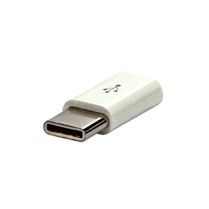 USB redukcja, (2.0), USB C (M) - microUSB (F), biała