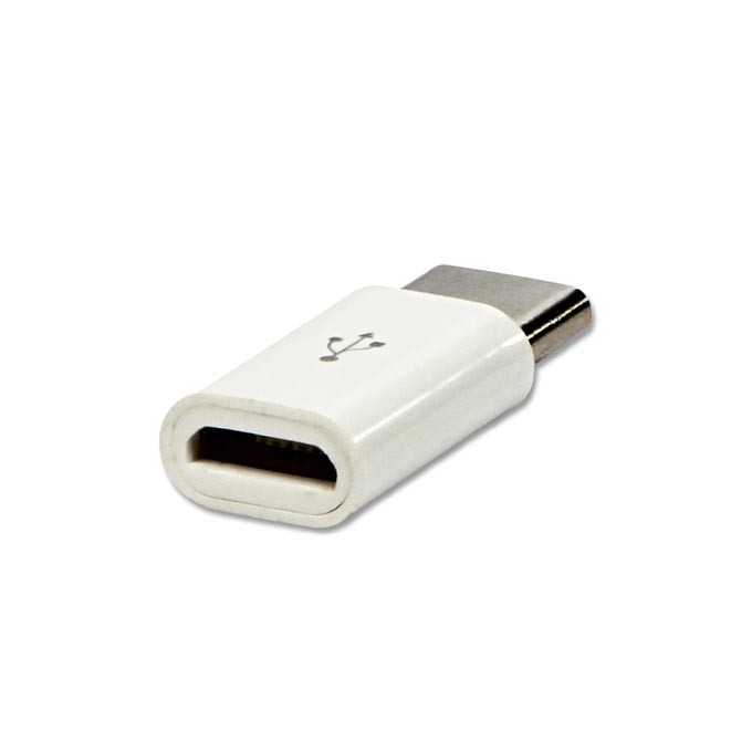 USB redukcja, (2.0), USB C (M) - microUSB (F), biała