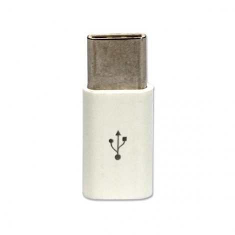 USB redukcja, (2.0), USB C (M) - microUSB (F), biała