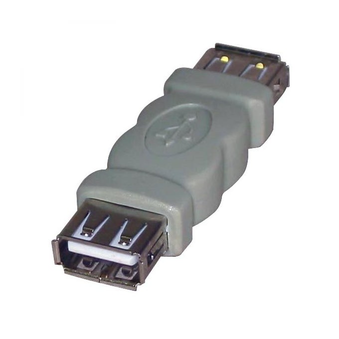 USB złączka, (2.0), USB A F - USB A F, szara, Logo blistr 29241, EOL