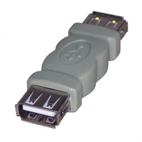 USB złączka, (2.0), USB A F - USB A F, szara, Logo blistr 29241, EOL