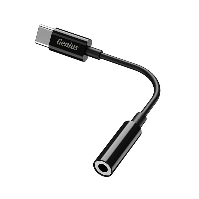 USB/Audio USB C (M) - Jack (3,5mm) F, stereo, czarna, Genius ACC-C100