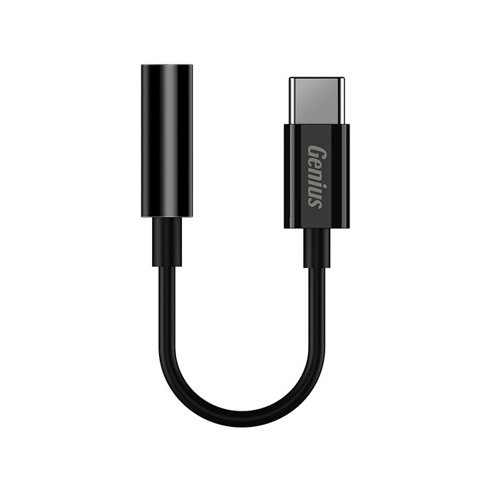 USB/Audio USB C (M) - Jack (3,5mm) F, stereo, czarna, Genius ACC-C100