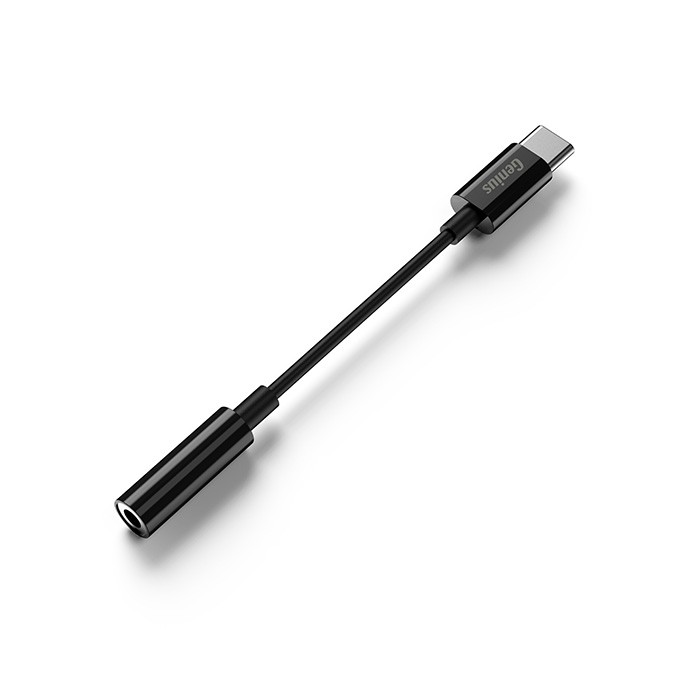 USB/Audio USB C (M) - Jack (3,5mm) F, stereo, czarna, Genius ACC-C100