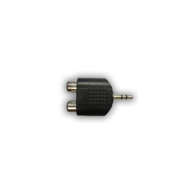 Audio redukcja, Jack (3,5mm) M - 2x CINCH F, stereo, czarna, Logo