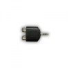 Audio redukcja, Jack (3,5mm) M - 2x CINCH F, stereo, czarna, Logo