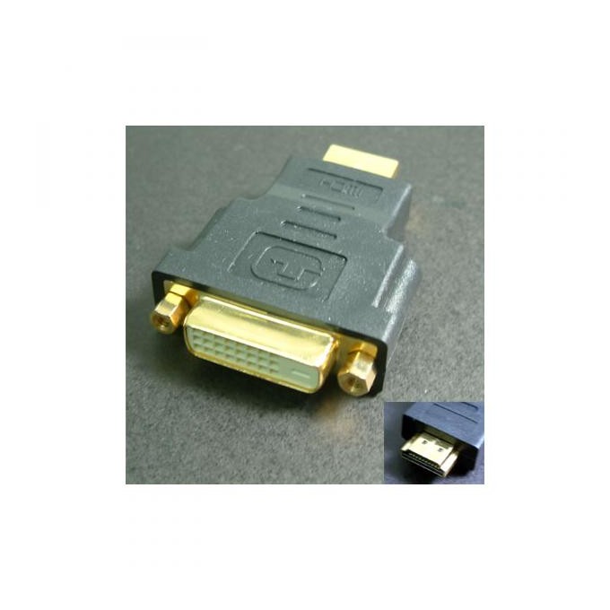 Video redukcja, HDMI M - DVI (24+1) F, czarna, Logo