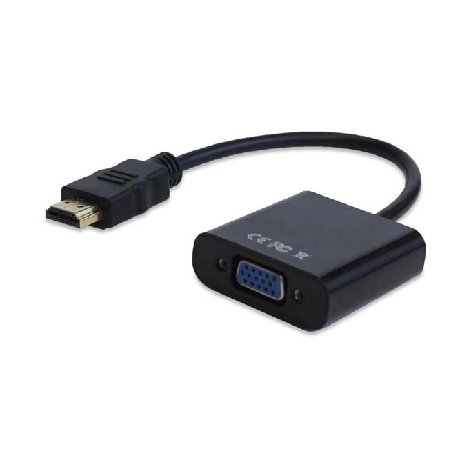 Video HDMI M - VGA (D-Sub) (F), 0.2 m, przewodowy, czarny
