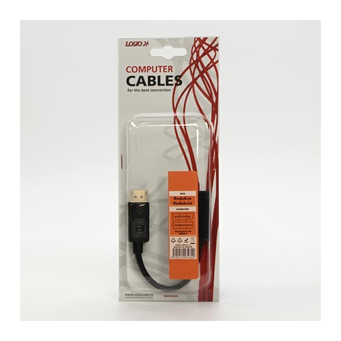 Video redukcja, DisplayPort M - HDMI F, HDMI 1.3 - Standard, czarna, Logo blistr