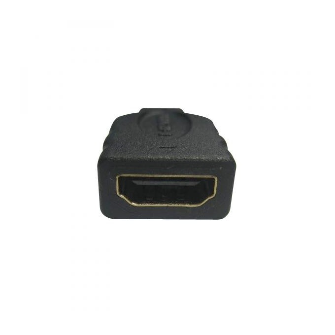 Video redukcja, micro HDMI (M) - HDMI F, czarna, Logo pozłacane końcówki