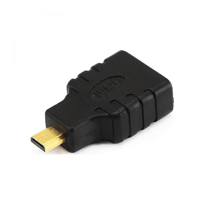 Video redukcja, micro HDMI (M) - HDMI F, czarna, Logo pozłacane końcówki