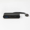 USB/Video Adapter  + HUB, DP Alt Mode, USB C (M) - HDMI F + USB C F (PD) + USB A F, czarny, All New box 4K2K@30Hz, USB 
