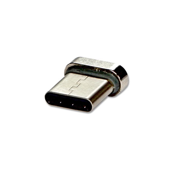 USB końcówka, USB C (M) - połączenie magnetyczne, srebrna, do użytku z kablem magnetycznym
