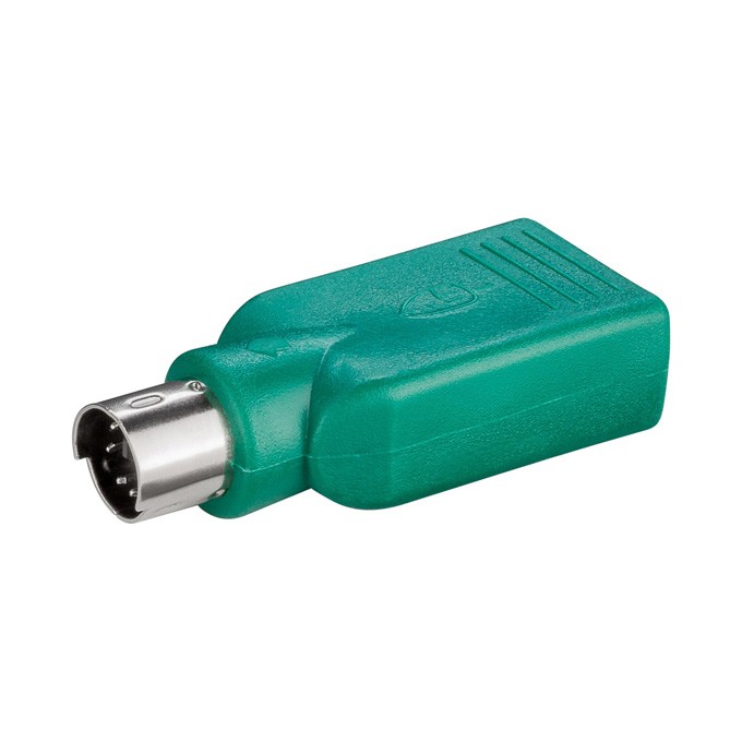 USB-PS/2 redukcja, do myszy, PS/2 M - USB A F, zielona