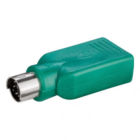 USB-PS/2 redukcja, do myszy, PS/2 M - USB A F, zielona