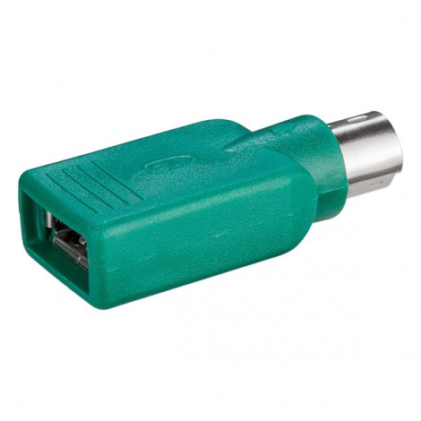 USB-PS/2 redukcja, do myszy, PS/2 M - USB A F, zielona