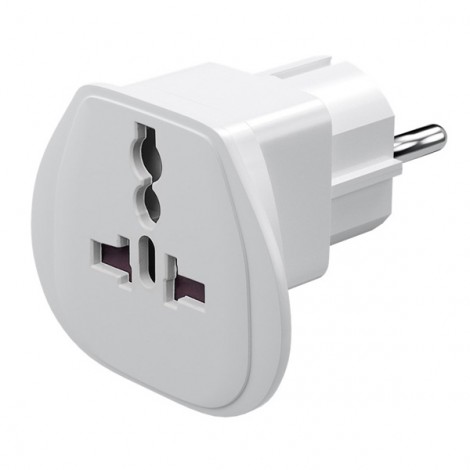 230V Adapter podróżny, CEE7 (widelec) - gniazdo, biały, do zagranicznego gniazda 230V Adapter podróżny, CEE7 (widelec) - gniazdo, biały, do zagranicznego gniazda