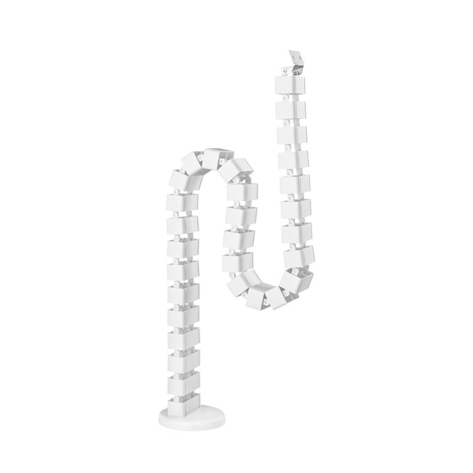 Organizer kabli, Maskownica do kabli regulowana, biały, 1.3mm, do stołów z regulacją wysokości, Powerton