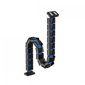 Organizer kabli, Gęsia szyja z magnetycznym mocowaniem, czarno-niebieski, 1285mm, do stołów z regulacją wysokości, 