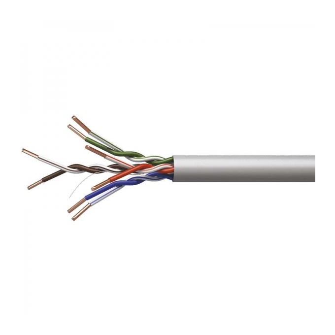 Przewód LAN UTP patchcord, Cat.5e, RJ45 M - RJ45 M, 1 m, nieekranowany, CCA, szary, economy