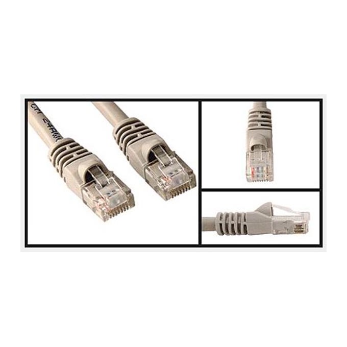 Przewód LAN UTP patchcord, Cat.5e, RJ45 M - RJ45 M, 1 m, nieekranowany, CCA, szary, economy