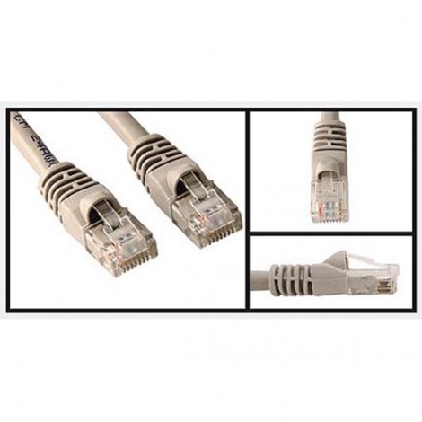 Przewód LAN UTP patchcord, Cat.5e, RJ45 M - RJ45 M, 1 m, nieekranowany, CCA, szary, economy