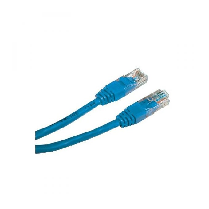 Przewód LAN UTP patchcord, Cat.5e, RJ45 M - RJ45 M, 0.5 m, nieekranowany, niebieski, economy, EOL
