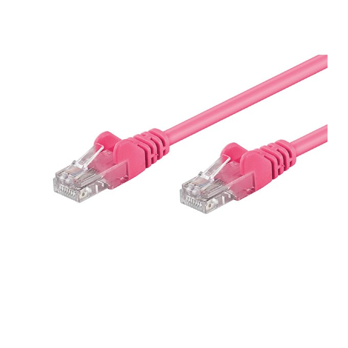 Przewód LAN UTP patchcord, Cat.5e, RJ45 M - RJ45 M, 0.5 m, nieekranowany, różowy, EOL