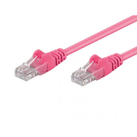 Przewód LAN UTP patchcord, Cat.5e, RJ45 M - RJ45 M, 0.5 m, nieekranowany, różowy, EOL