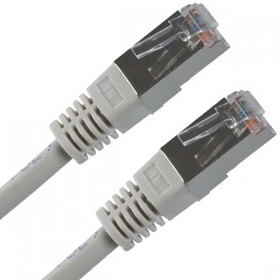 Przewód LAN FTP patchcord, Cat.5e, RJ45 M - RJ45 M, 1.5 m, chroniony, szary, economy