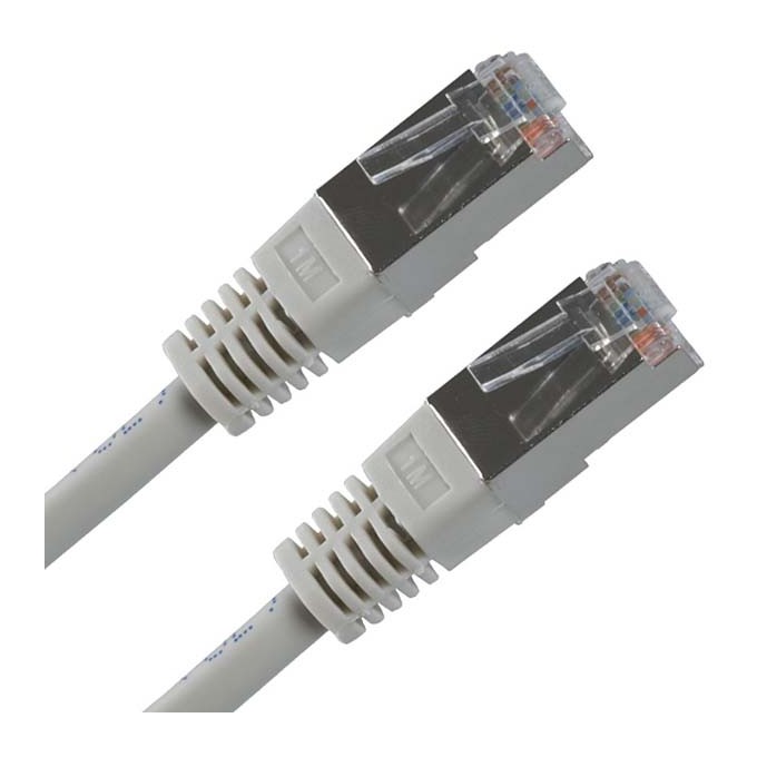 Przewód LAN FTP patchcord, Cat.5e, RJ45 M - RJ45 M, 1.5 m, chroniony, szary, economy