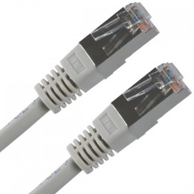 Przewód LAN FTP patchcord, Cat.5e, RJ45 M - RJ45 M, 2 m, chroniony, szary, economy