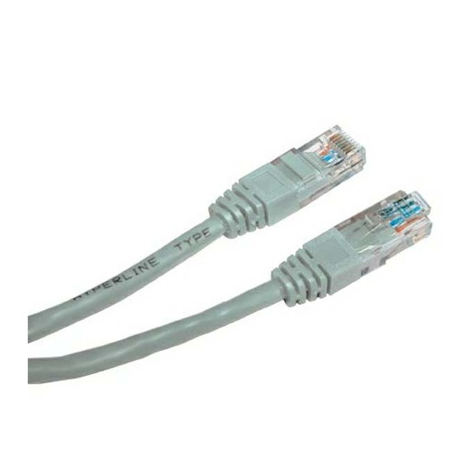 Przewód LAN UTP patchcord, Cat.5e, RJ45 M - RJ45 M, 0.25 m, nieekranowany, szary, economy, EOL