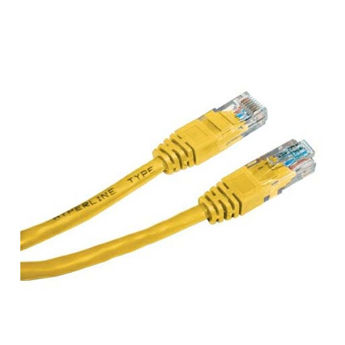 Przewód LAN UTP patchcord, Cat.6, RJ45 M - RJ45 M, 2 m, nieekranowany, żółty, economy, EOL
