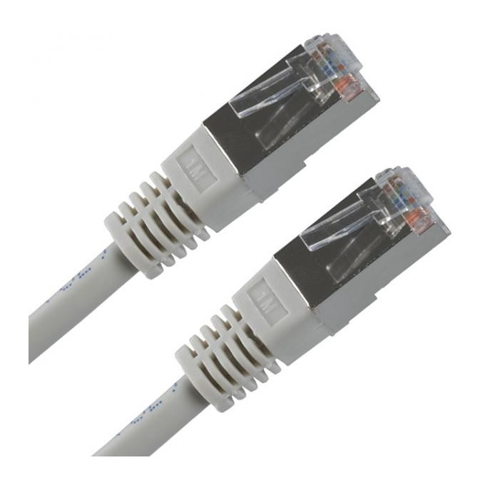 Przewód LAN FTP patchcord, Cat.5e, RJ45 M - RJ45 M, 3 m, chroniony, szary, economy