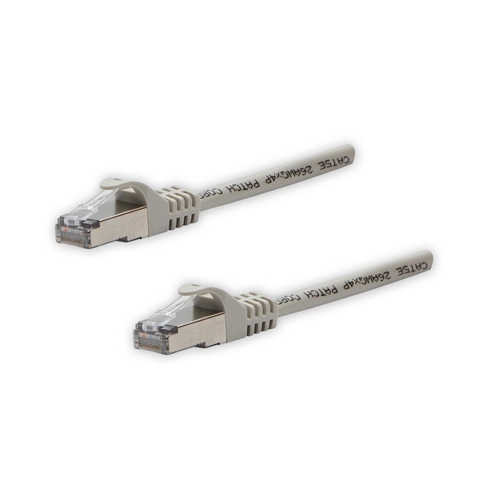 Przewód LAN FTP patchcord, Cat.5e, RJ45 M - RJ45 M, 5 m, chroniony, szary, czysta miedź economy