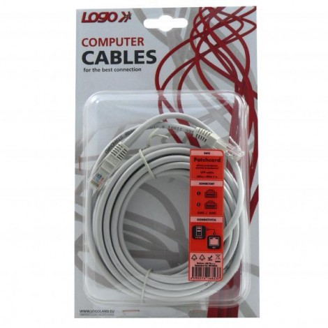 Przewód LAN UTP patchcord, Cat.5e, RJ45 M - RJ45 M, 5 m, nieekranowany, szary, Logo blistr