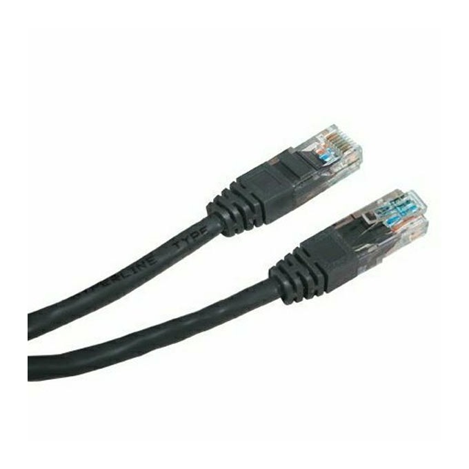 Przewód LAN UTP patchcord, Cat.5e, RJ45 M - RJ45 M, 5 m, nieekranowany, czarny, economy