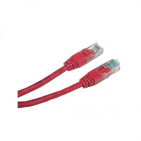 Przewód LAN UTP patchcord, Cat.5e, RJ45 M - RJ45 M, 5 m, nieekranowany, czerwony, Logo LOGO bag