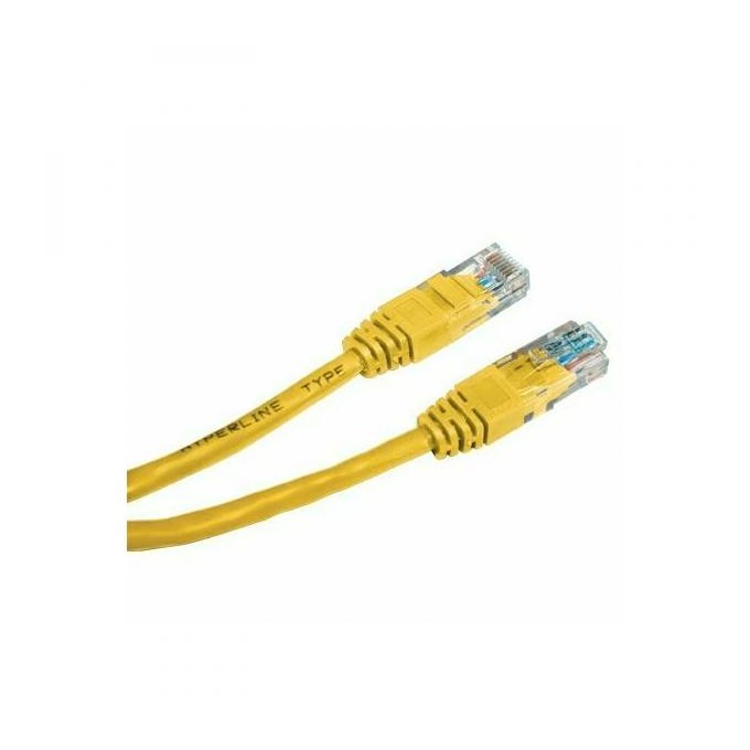 Przewód LAN UTP patchcord, Cat.5e, RJ45 M - RJ45 M, 5 m, nieekranowany, żółty, economy, EOL
